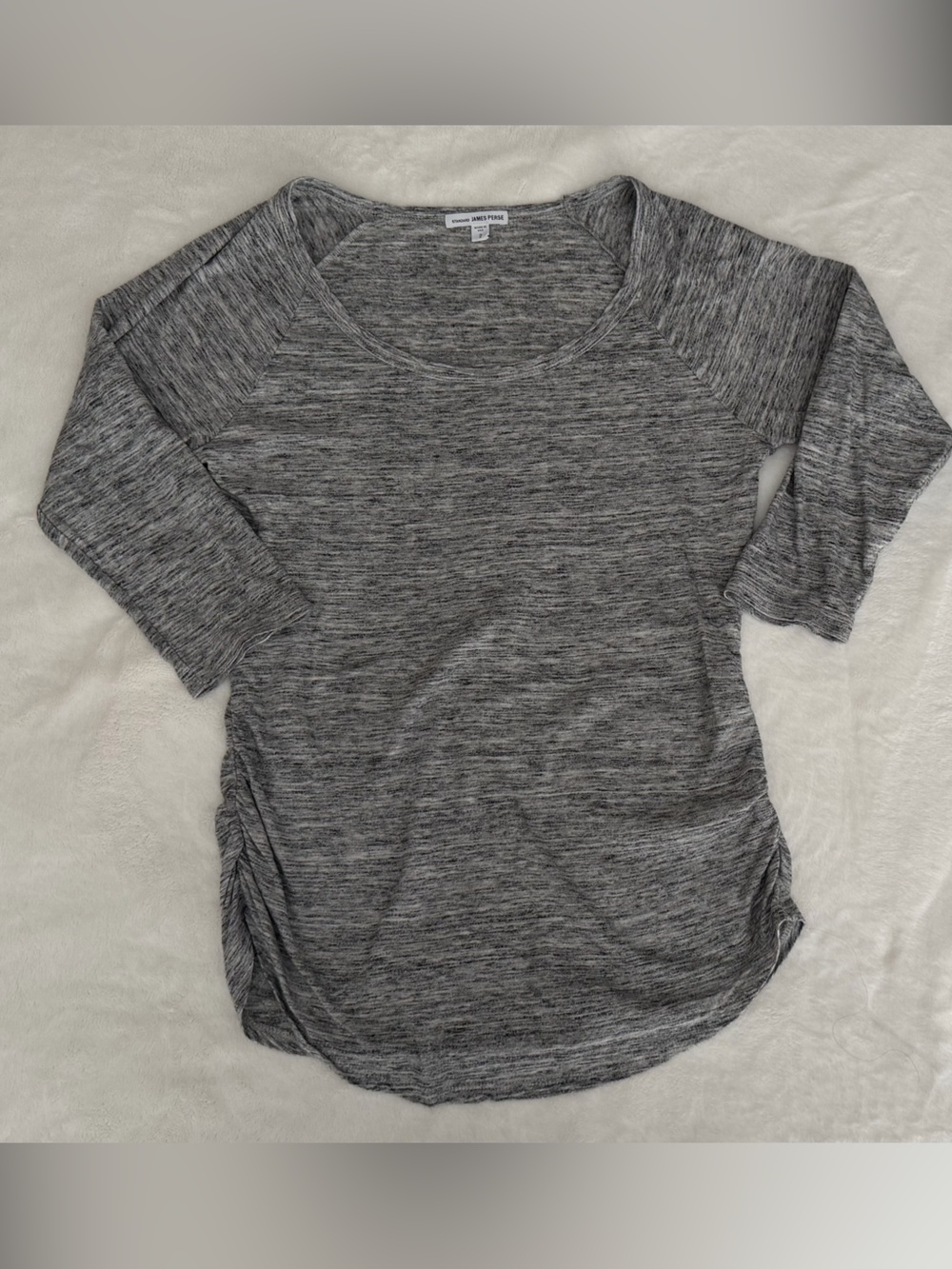 James Perse Heather Gray Crewneck 3/4 sleeve top
